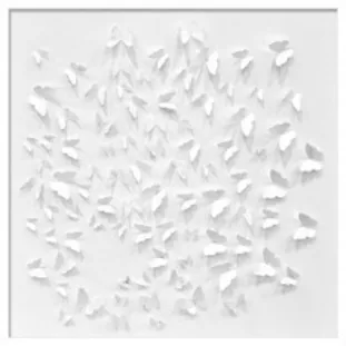 Silver Butterfly Shadowbox 2 by Wendover Art Group